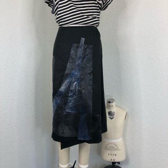 Rubin & Chapelle Wrap Midi Skirt Abstract Contrast